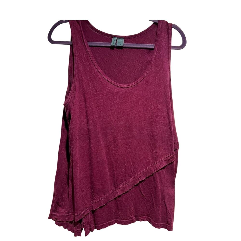 LEFT OF CENTER Anthropologie Asymmetrical Tank in a Lovely Ruby Color Size Med